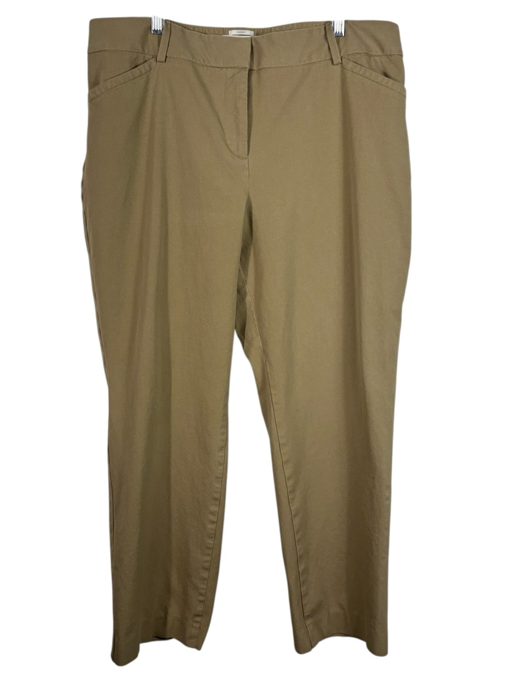 Talbots Curvy Khaki Tan Ankle Crop Straight Leg Mid Rise Chino Pants 16P Petite